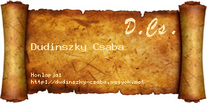 Dudinszky Csaba névjegykártya