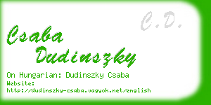 csaba dudinszky business card